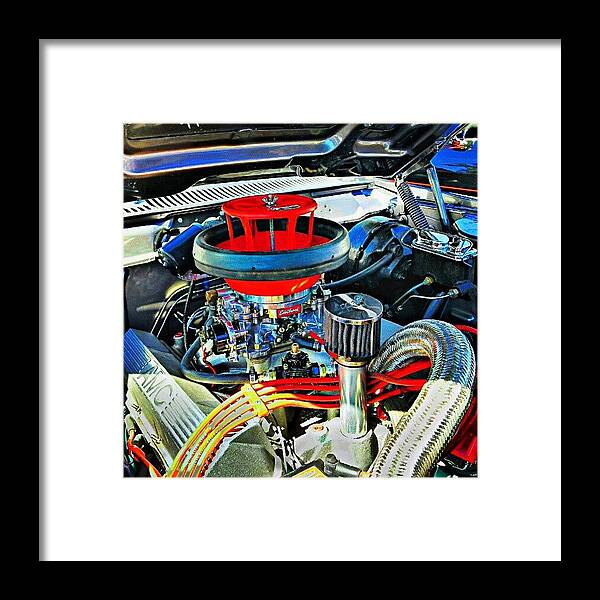 Engine Framed Print featuring the photograph #amx #amc #motor #engine #chrome #4 by Harvey Christian