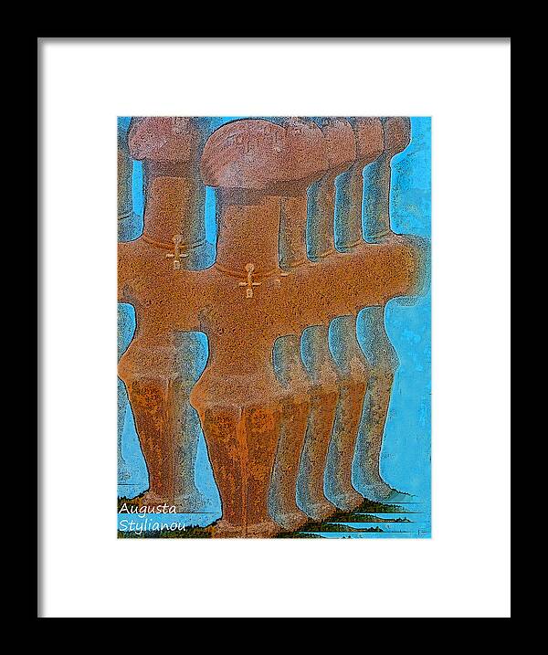 Augusta Stylianou Framed Print featuring the painting Cyprus Idol of Pomos #3 by Augusta Stylianou