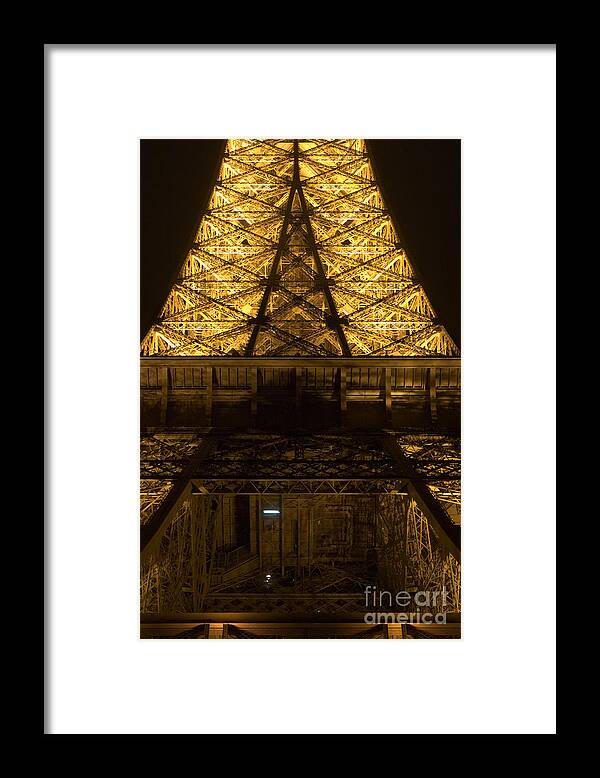 Tour Framed Print featuring the photograph Eiffel tower by night detail #4 by Fabrizio Ruggeri
