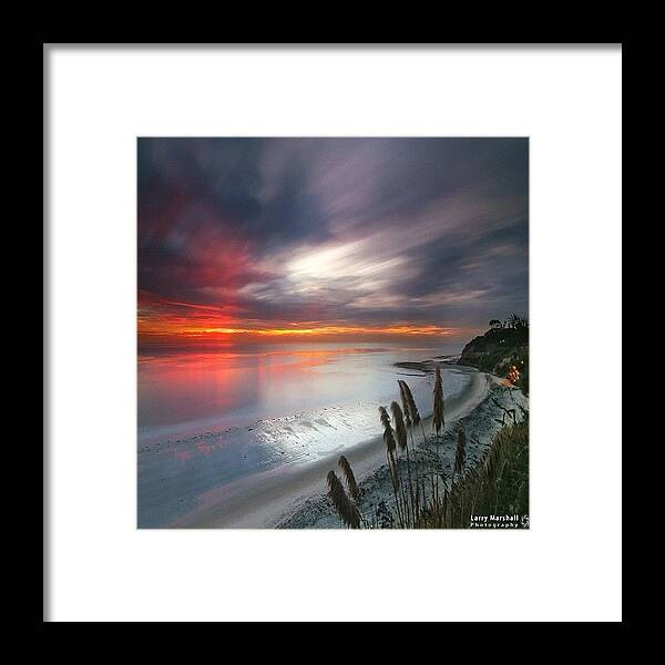  Framed Print featuring the photograph Long Exposure Sunset At A North San by Larry Marshall