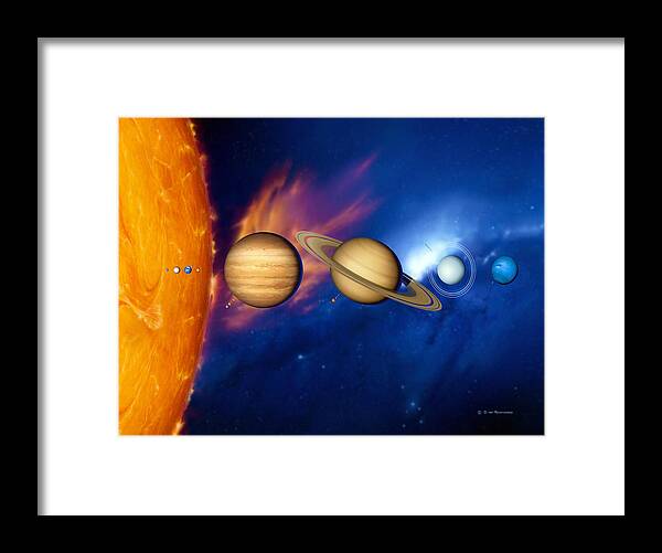 Neptune Framed Print featuring the photograph Sun And Its Planets #4 by Detlev Van Ravenswaay