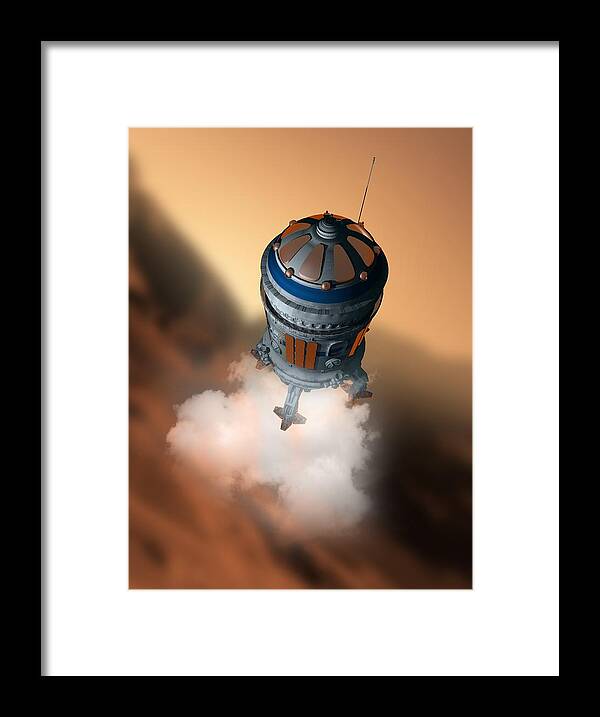 Vertical Framed Print featuring the digital art Mars Exploration, Artwork #5 by Victor Habbick Visions