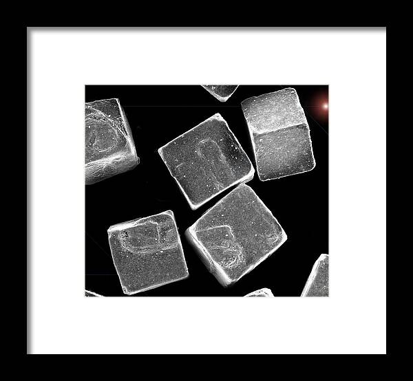 Salt Framed Print featuring the digital art 5 Salt Crystals M by Sheri Neva