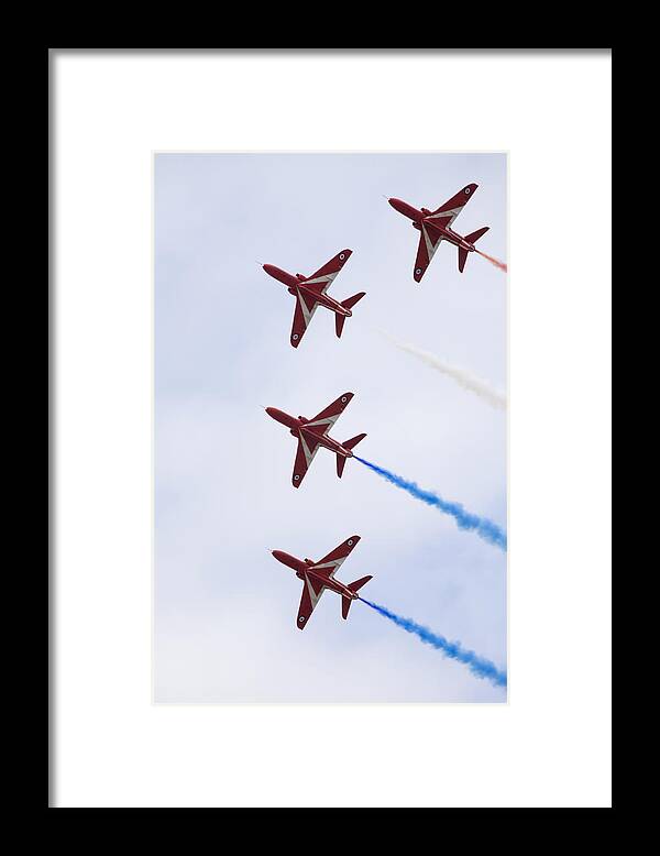 Red Framed Print featuring the photograph The Red Arrows #5 by Ian Middleton