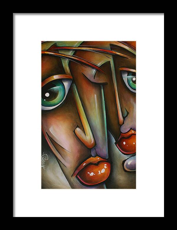 Portrait Framed Print featuring the painting 'Together' by Michael Lang