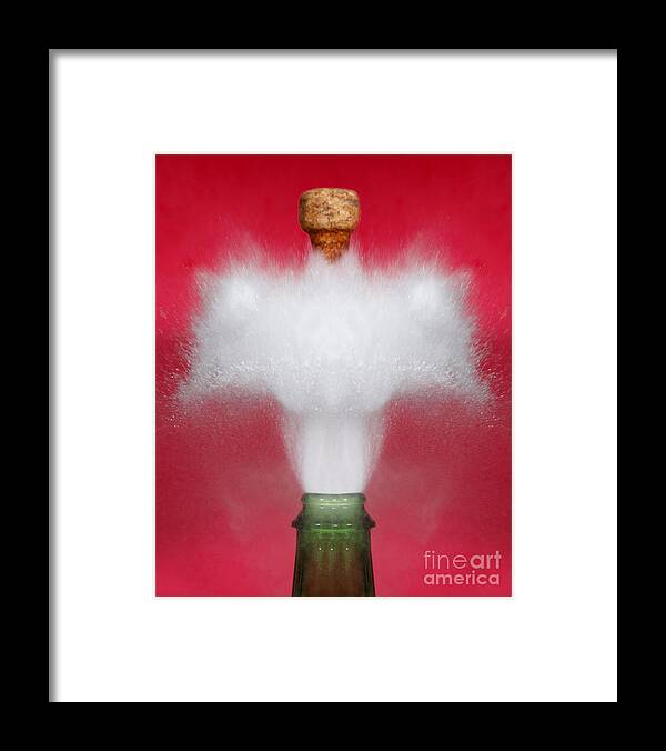 Alcohol Framed Print featuring the photograph Champagne Cork Popping #2 by Ted Kinsman