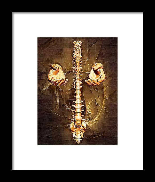 Spine Framed Print featuring the digital art Healing Hands #6 by Joseph Ventura