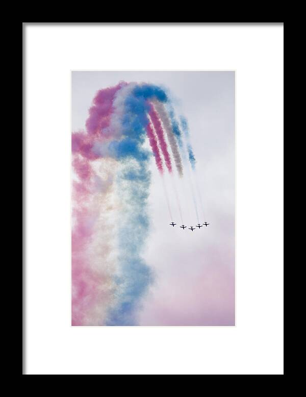 Red Framed Print featuring the photograph The Red Arrows #6 by Ian Middleton