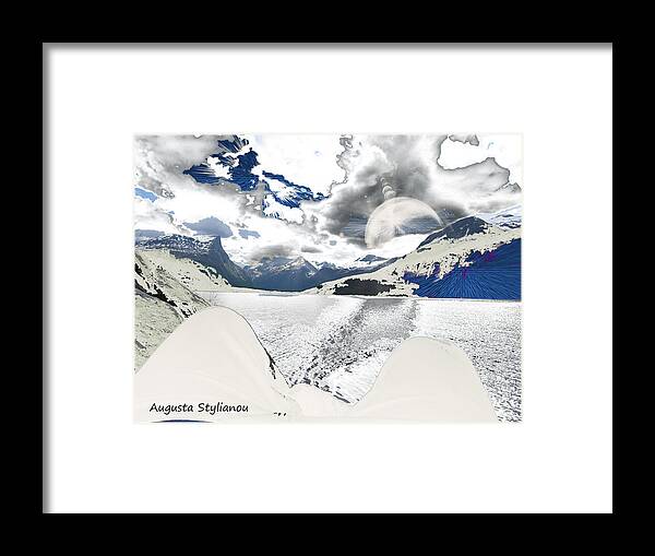 Augusta Stylianou Framed Print featuring the digital art Norway Space Landscape by Augusta Stylianou