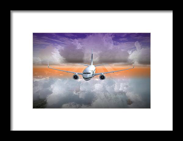 Aviation Framed Print featuring the digital art 737ng 3 17x11 by Mike Ray