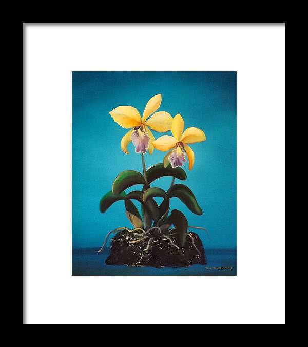 Colorful Flowers Framed Print featuring the painting Orchids #10 by Gina De Gorna