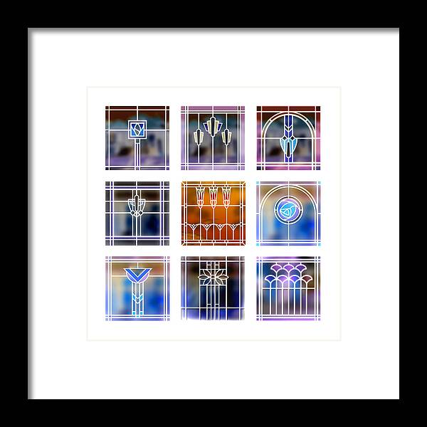 Milwaukee Framed Print featuring the digital art 9 Bungalow Windows 2 by Geoff Strehlow