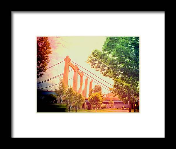 August 2011 Framed Print featuring the digital art A Bridge in Minneapolis by Susan Stone