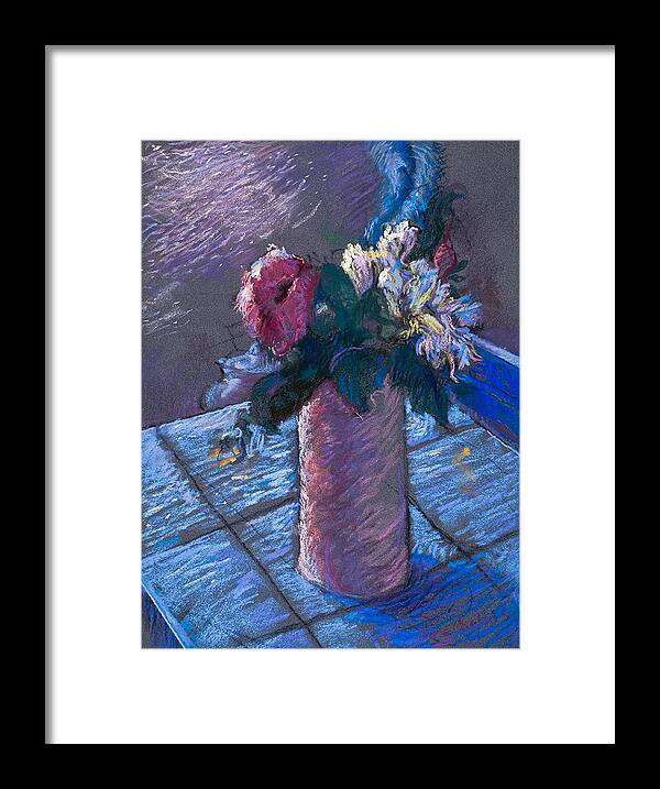 Flowers Framed Print featuring the pastel A Gift of Peonies by Ellen Dreibelbis