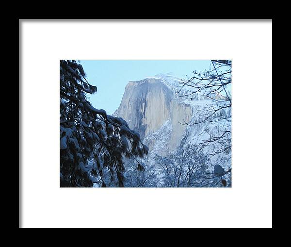 Yosemite Framed Print featuring the photograph A Glimpse Through The Trees by Heidi Smith
