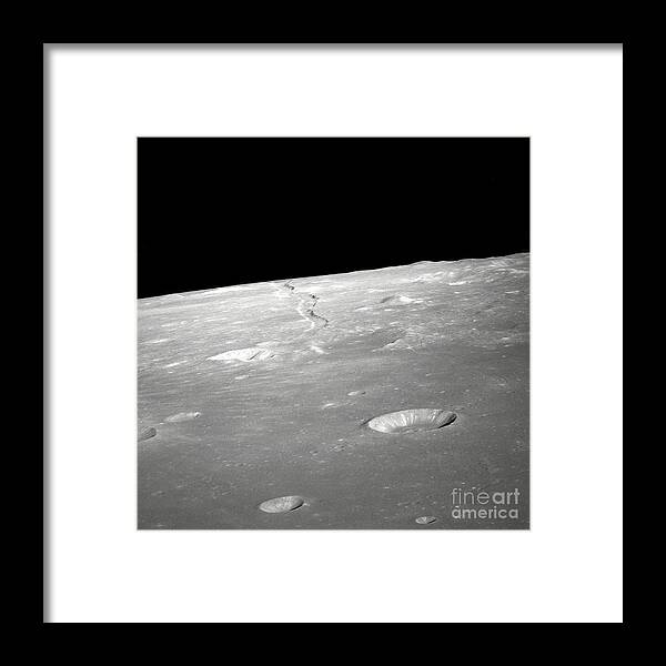 Black And White Framed Print featuring the photograph A High Forward Oblique View Of Rima by Stocktrek Images