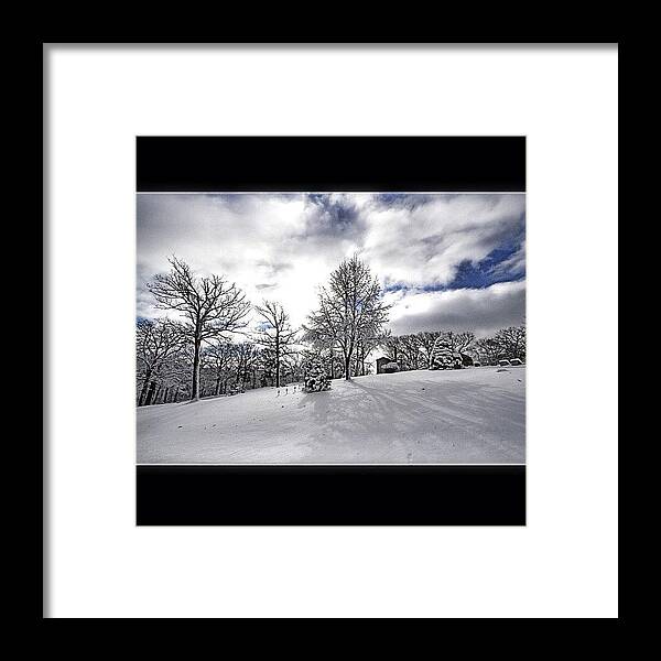Scenery Framed Print featuring the photograph A Lot Of White. #snow #winter #skyporn by Aran Ackley