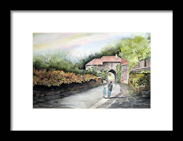 Peaceful Framed Print featuring the painting A Peaceful Walk by Sam Sidders