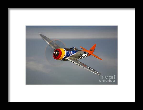 Transportation Framed Print featuring the photograph A Republic P-47d Thunderbolt In Flight by Scott Germain