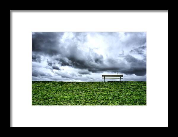 Bench Framed Print featuring the photograph A Seat with a View by Edward Myers
