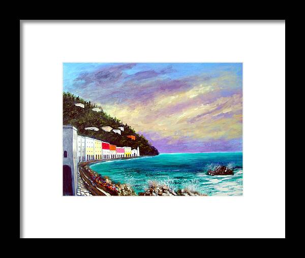 Italy Mediterranean Art Tuscany Framed Print featuring the painting A Splash Of The Mediterranean by Larry Cirigliano