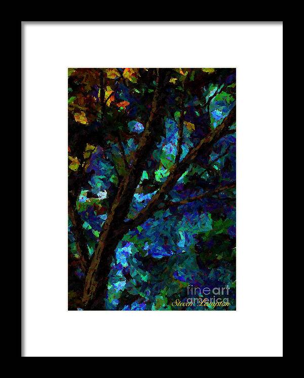 Teal Framed Print featuring the painting A Touch of Blue by Steven Lebron Langston