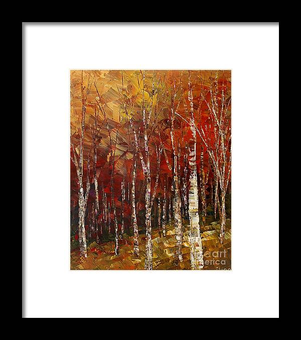 Fall Framed Print featuring the painting A Woodpath by Tatiana Iliina