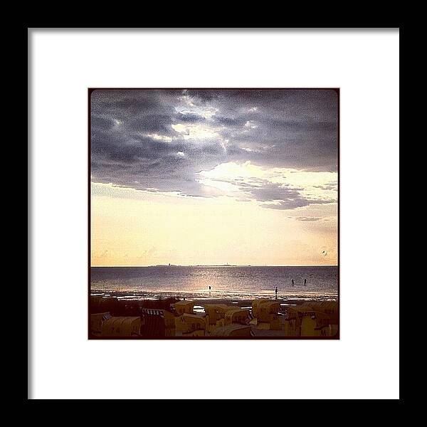 Art Framed Print featuring the photograph Abendsonne über Neuwerk #evening #sun by Valnowy Photography