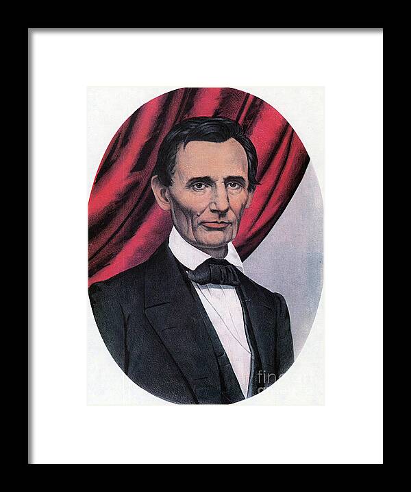 History Framed Print featuring the photograph Abraham Lincoln, Republican Candidate by Photo Researchers