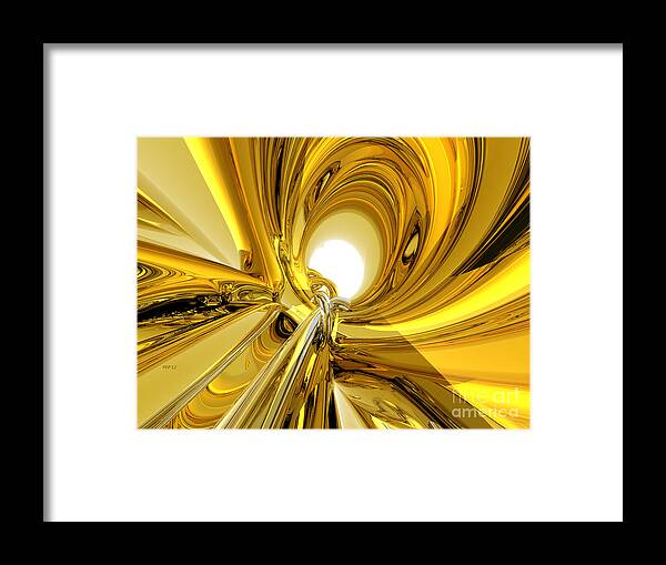 Abstract Framed Print featuring the digital art Abstract Gold Rings by Phil Perkins