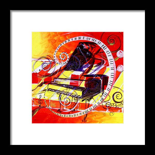 Piano Framed Print featuring the painting Abstract Jazzy Piano by J Vincent Scarpace