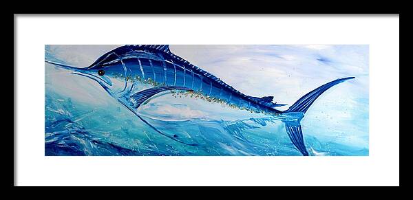 Fish Framed Print featuring the painting Abstract Marlin by J Vincent Scarpace