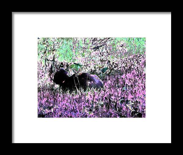 Cat Framed Print featuring the digital art Abstract Of Calico Cat by Eric Forster