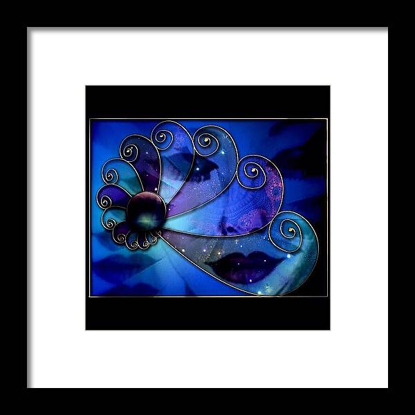 Blue Framed Print featuring the photograph #abstracts #portrait#draw#blue#colours by Antonella Marani