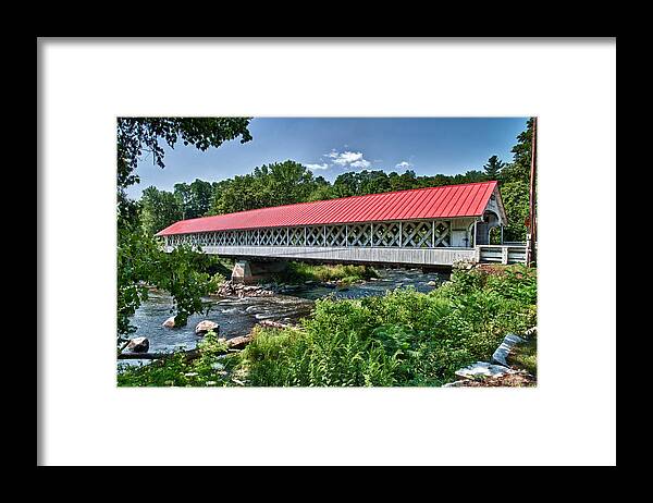 Covered Bridge Framed Print featuring the photograph Achuelot Bridge by Fred LeBlanc