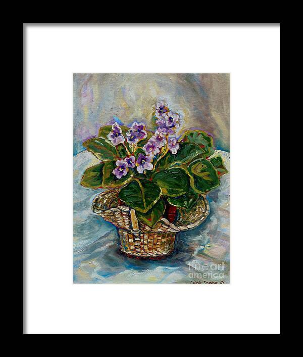 African Violets Framed Print featuring the painting African Violets by Carole Spandau