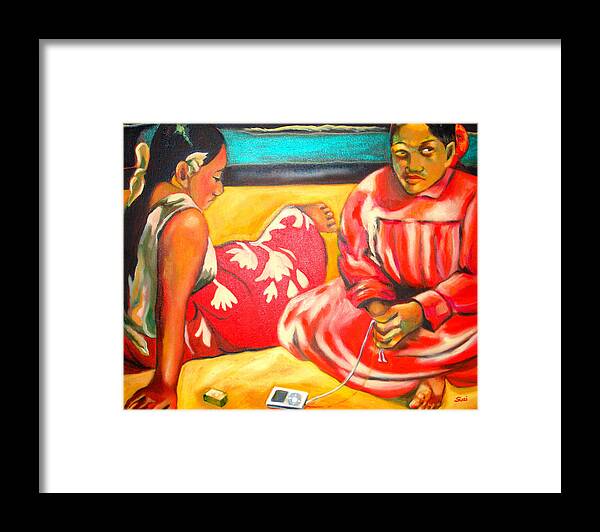 Gaugin Framed Print featuring the painting AFTER MASTER GAUGIN-My own homage by Susi Franco
