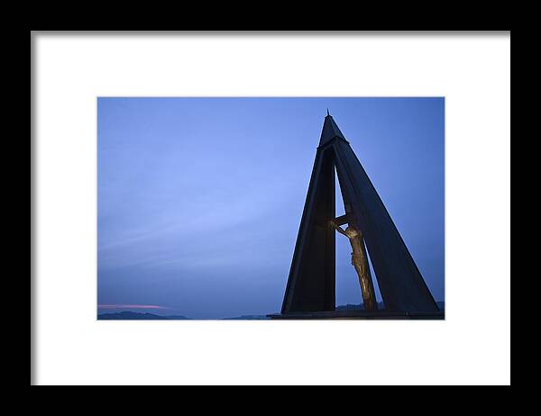 Jesus Framed Print featuring the photograph Against the dusk by Ian Middleton