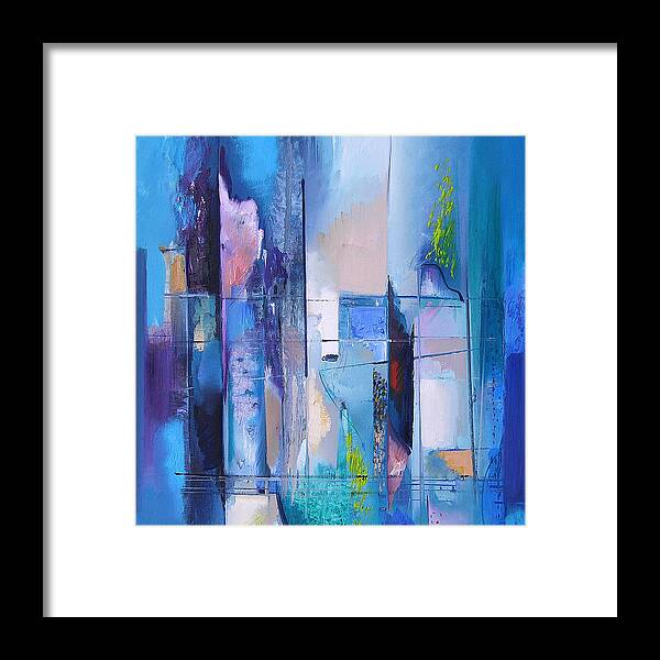 Abstract Framed Print featuring the painting Air and Water by Ognian Kuzmanov