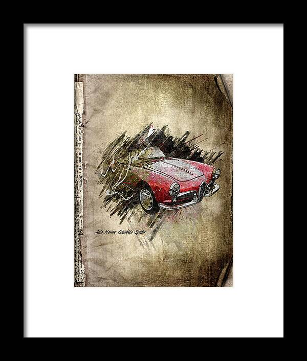 Active Framed Print featuring the digital art Alfa Romeo by Svetlana Sewell