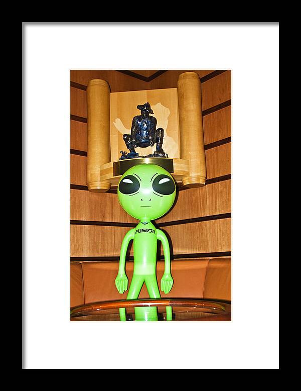 Alien Framed Print featuring the photograph Alien in the Corner Booth by Richard Henne
