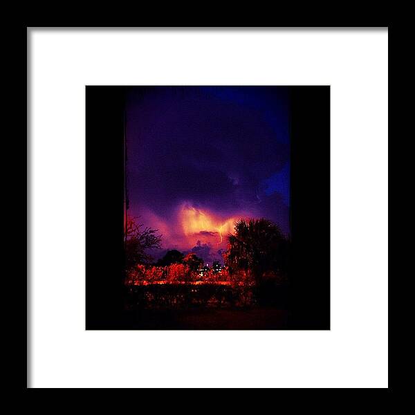Beautiful Framed Print featuring the photograph Almost Like A Heart <3 #lightning by Brittany B