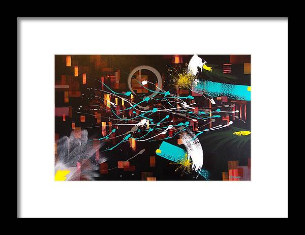 Abstract Framed Print featuring the painting Alternative Consciousness by Stephen P ODonnell Sr
