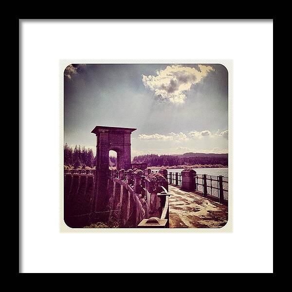 Iphoneograpy Framed Print featuring the photograph Alwen Dam, North Wales by Miss Wilkinson