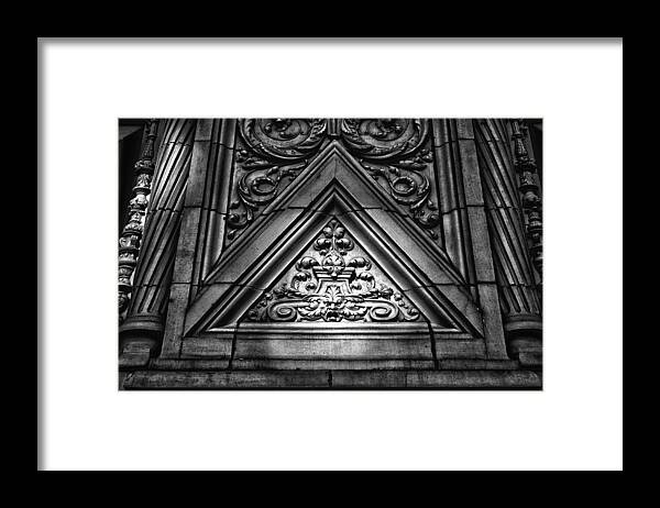 Black Russian Framed Print featuring the photograph Alwyn Court Building Detail 13 by Val Black Russian Tourchin