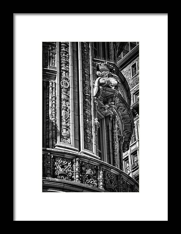 Black Russian Framed Print featuring the photograph Alwyn Court Building detail 31 by Val Black Russian Tourchin