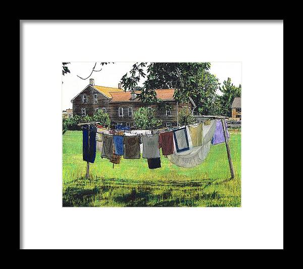 Iowa Framed Print featuring the mixed media Amana Laundry by Randy Sprout