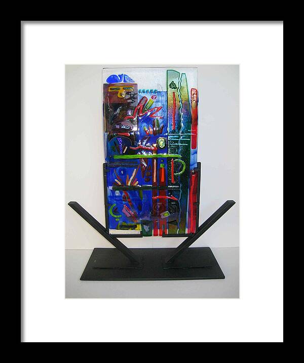 Fused Framed Print featuring the sculpture American Graffiti by Mark Lubich