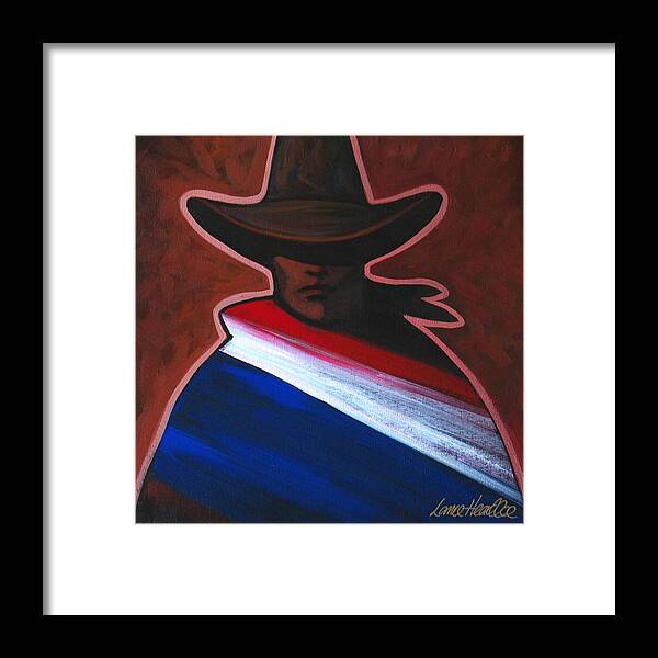 American Framed Print featuring the painting American Rider by Lance Headlee