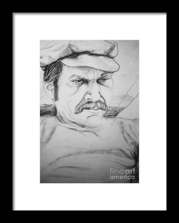 Portrait Framed Print featuring the drawing An Inward Sea by Rory Siegel